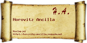 Horovitz Ancilla névjegykártya